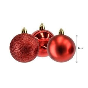 Bola de Natal  Solapa  8 Cm Com 3 Unidades Sortido