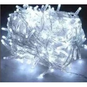 Pisca  100Lampada  Led  Branco   8Fase  Fio Transparente 220V