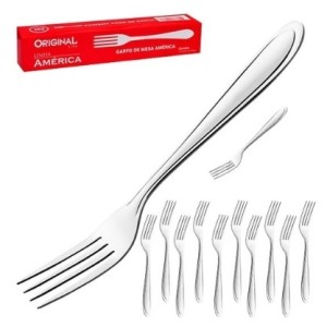 Garfo de Mesa  América Caixa Com 12 Unidades