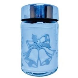 Pote  Vidro 600 Ml   Requinte  Cromado Decorado