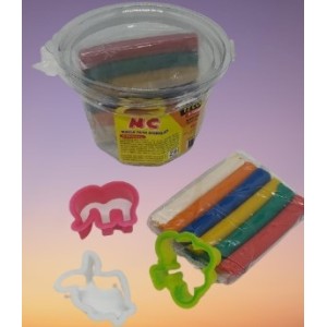 Pote  Massinha Com 5 Moldes  12 Cores