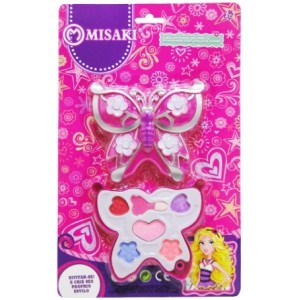 Kit  Maquiagem  Infantil  em  Estojo  Plastico  Borboleta