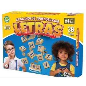 Brincando  De  Aprender  Com  Letras  36  Peças - Madeira