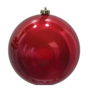 Bola  de  Natal 8cm Vermelha Tubo