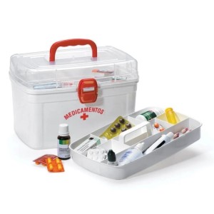 Medicamentos  Frasqueira  Grande  Com  Bandeja