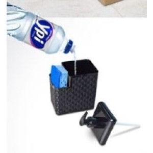 Porta  Detergente  e Esponja  Com  Bico  Dosador  Rattan  Preto