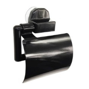Porta  Papel  Higiênico  Com Tampa  Preto