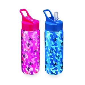 Garrafa Camuflada Verde Flip Top Pet 720 ml