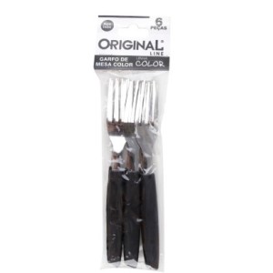 Garfo de Mesa  Color Com 6 Peças  Bag  Preto