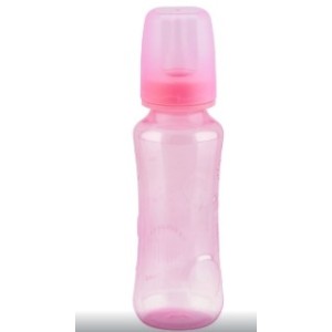 Mamadeira   Relevo  Color  Rosa 240 Ml  Bico Pvc