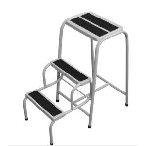  Banqueta  Escada  Util  Forte  Branco  Preto