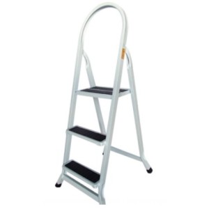 Escada  Retangular  3 Degraus  Branco  Preto