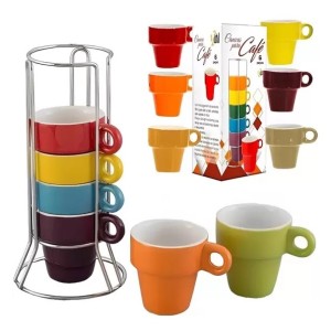 Canecas  Ceramica Coloridas  Para Café 6 Peças  50 Ml