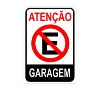 Placa Atenção  Garagem 20 x 30 Cm