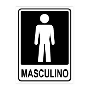 Placa  Masculino 15 x 20 Cm