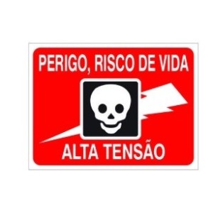 Placa  Perigo Risco  De Vida  Alta  Tensão 15 X 20 Cm