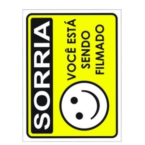 Placa Sorria  Você  Esta  Sendo  Filmado (Horizontal ) 15 X 20 CM