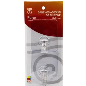 Gancho  De  Metal  + Adesivo  De  Silicone  Com 2