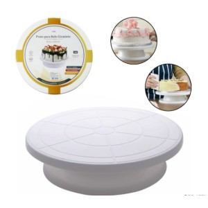 Prato Para Bolo Giratorio  Plastico Bailarina