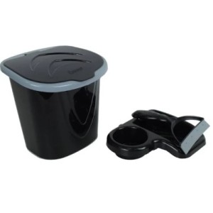 Kit Lixeira  Rodo e  Porta  Detergente  Preto