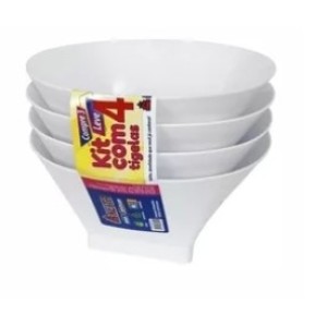 Kit  Tigela  Com 4 Peças  Branca