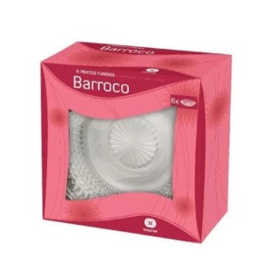 Jogo de Prato  Fundo Barroco Com 6