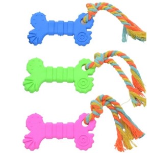 Mordedor  Em  Plastico  Para  Pets - Osso Com Corda