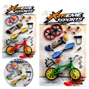 Mini  Bicicleta  Com  2 Skate  De  Dedo Com  Acessorios Extreme Sport