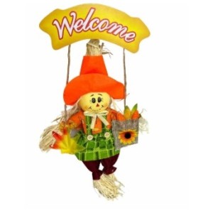 Espantalho  Com  Placa Welcome