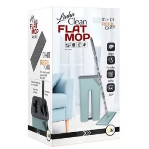 Flat  Mop  Com  1 Refil Gratís 123 Clean