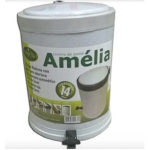 Lixeira Com Pedal 14 Litros  Branca