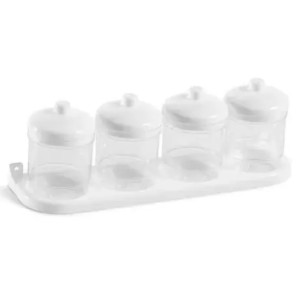 Porta Condimentos Com 4 Peças Branco