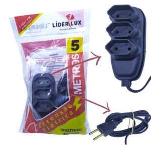 Extensão  Lider  Lux 5 Metros  Preta