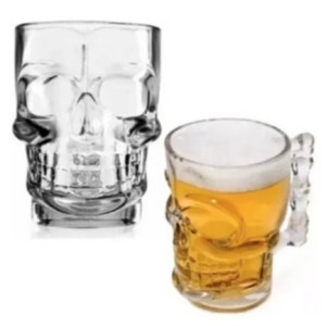 Caneca De Vidro  Caveira 500 Ml