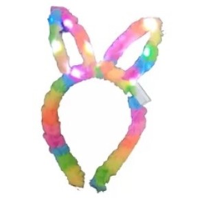 Tiara  De  Coelho  Arco  Iris Com  Led