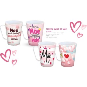 Caneca  Decorada  Amor  De Mãe 430 Ml