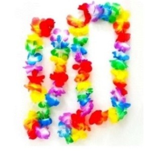 Colar Havaiano  Simples Duplo  Com  12 Unidades