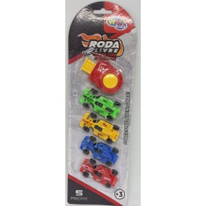 Carro  Com  Lançador Sortido  5 Peças