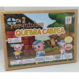 Quebra Cabeça Com 24 Peças Os 3 Porquinhos