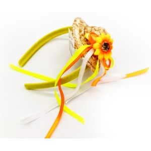 Tiara  Com Chapéu  e Girassol e Fitilhos