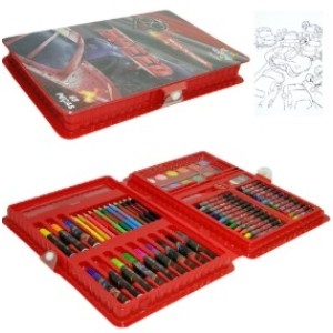  Kit  Para  Uso  Escolar  Maleta  Colorida  Com  68 Peças
