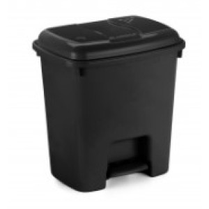 Lixeira Retangular  Preta Com  Pedal  Eco  Flow 7,5 Litros