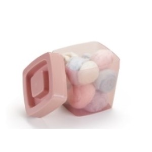 Porta Cotonetes /Algodão  Translucido  Com Tampa Color