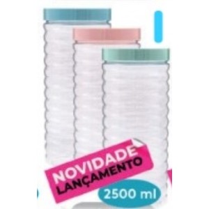 Pote Ondulado  2500 Ml  Com Tampa  Candy  Color