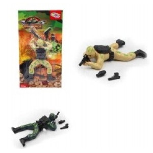 Boneco a  Corda Soldado  Rastejante  War-Men Srt  Cor 4 Peças