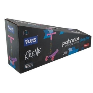 Patinete  Infantil  3 Rodas  Luz Speed Colors  Rosa e  Preto