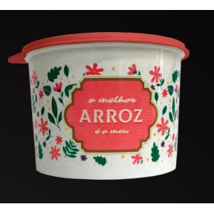 Porta  Mantimento  Plastico  Colorido Para  Arroz  2,4 Litros