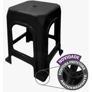 Banqueta Plastica Arcos Preta