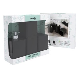 Kit Banheiro 3 Peças Smile-Preto