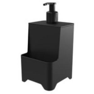 Dispenser  Para  Detergente  e  Esponja  Smile 650 Ml - Preto